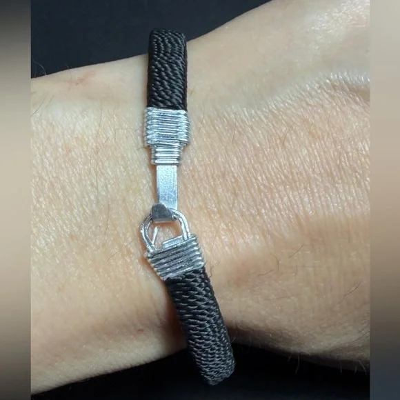 Handmade Natural Larimar Stone & Wire-Wrapped Bracelet - Picture 7 of 11